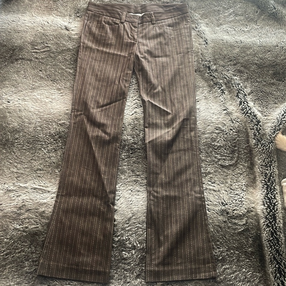 Gavin Brown and gold striped pants